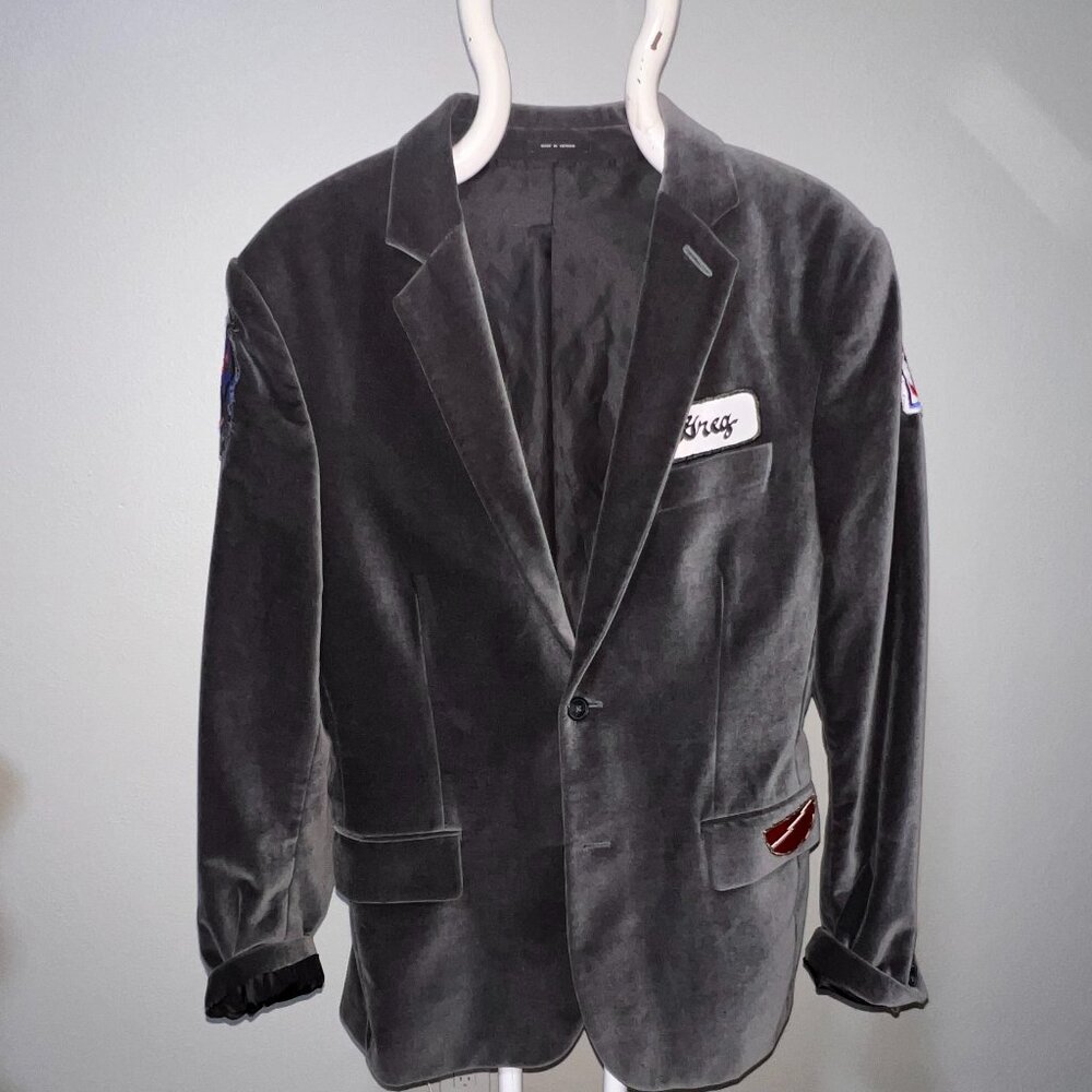 Express crushed velvet jacket with flair
